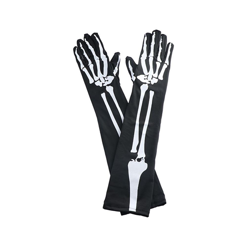 Prom Cosplay Accessories Women Men Gloves Halloween Party White Skeleton Gloves Ghost Bone Mittens