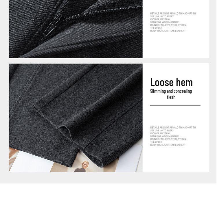 Women's High-Waist Slimming Woolen Wide-Leg Pants - Autumn/Winter 2025 Collection