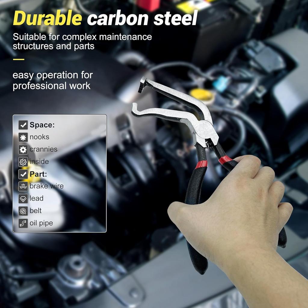 Electrical Disconnect Pliers, Electrical Connector Pliers For Cars(1*Straight&1 * 60°Bend), Fuel Line Tools With Anti-Slip Grip, Fuel Line