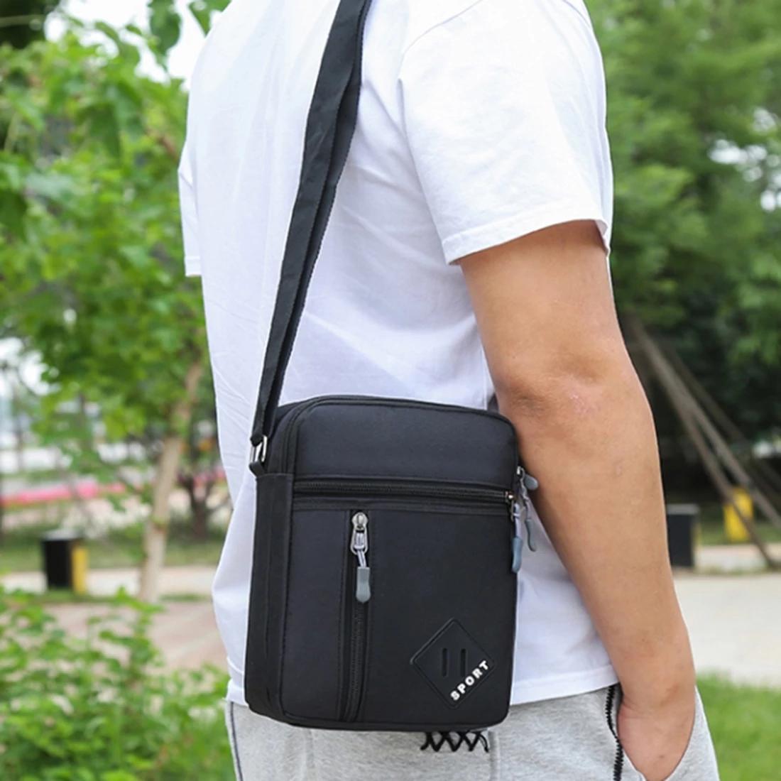 

Мужская сумка Messenger Crossbody Сумки для плеча Мужчины Малая работа Бизнес Офис Водонепроницаемый Оксфорд Пакеты Ранец