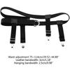Unisex Elastic Waist Belt with Garter Suspender Clip Stocking Pants Holder Strap  Black