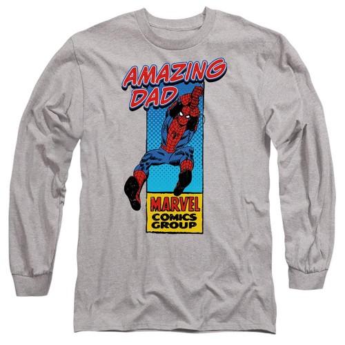 Marvel Comics Mens Amazing Dad Spider-Man Corner Box Heather Fathers Day T-Shirt