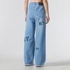 New MLB New York Yankees Old Flower Jeans Women's Light Blue 3FDPG0351-50BLL