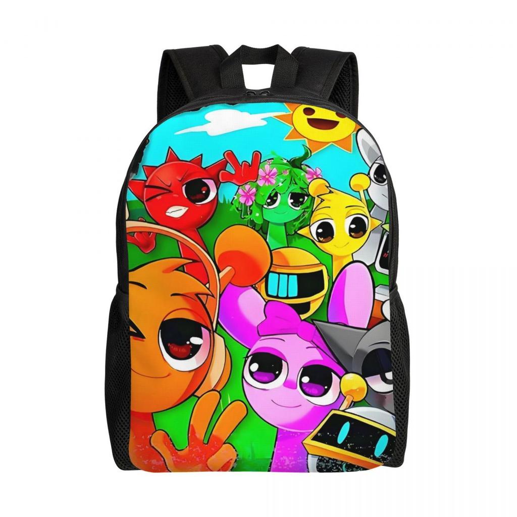 Custom Cartoon Sprunki Backpacks for Women Men Water Resistant College School Bag Print Bookbags