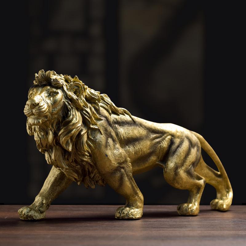 Lion Resin Handicraft Ornament TV Cabinet Restaurant Owner Office Living Room Entrance Decoration