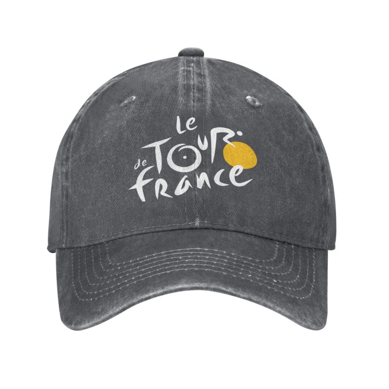 Tour De France Baseballpet Klassiek Verweerd Gewassen Snapback Pet Voor Mannen Vrouwen Wasbaar Verstelbaar Trucker Papa Petten Adjustable donkergrijze kleur