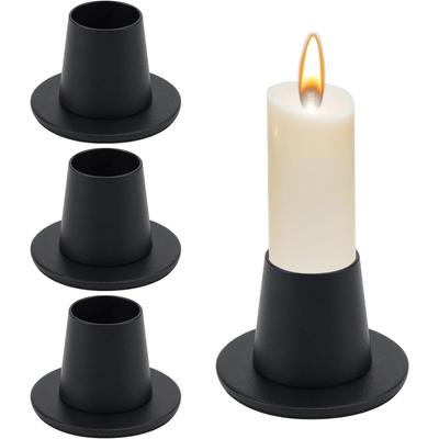 For 4 pcsCandle Holder Vintage Black Iron Candle Holder Cone Decoration Set Vintage Round Party Candle Holder Decoration