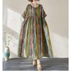Dimanaf Women Dress Summer Plus Size Beach Sundress Linen Bohemian Print Flowers Fashion Lady Vestidos Loose Casual Long Dress Oversize 9079