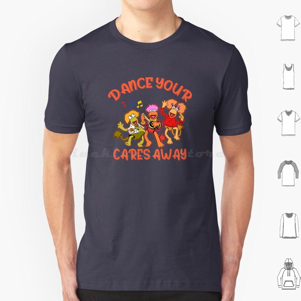 Fraggle Rock T Shirt Cotton Cool Tee Fraggle Boober Wembley Gobo Mockey Dance Your Cares Away Doozer 80s Tv Show Retro Music