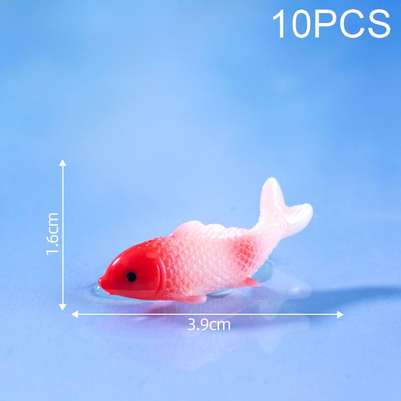 10Pcs DIY Decorative Goldfish Figurines Home Decor Dollhouse Miniature Model Fish Carp Simulation Animals Kids Toys