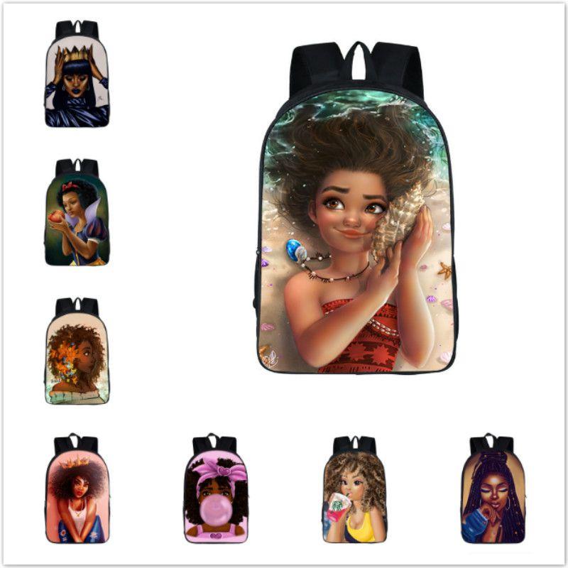 Afro-Afrikanische Schönheit Schwarze Prinzessin Wasserdichter Schulrucksack Mit Verstellbaren Schultergurten