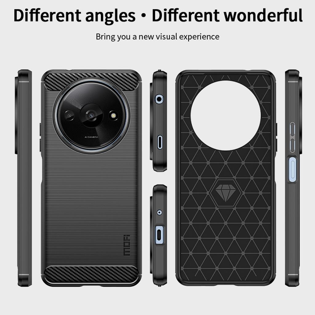 MOFI JK TPU Series-1 For Xiaomi Redmi A3/Poco C61 4G Protective Case TPU Phone Cover Carbon Fiber Texture