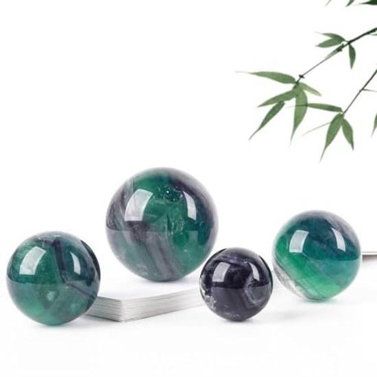 Beautiful rainbow fluorite crystal sphere hand-polished ornament natural quartz ball home reiki healing decoration 6070mm