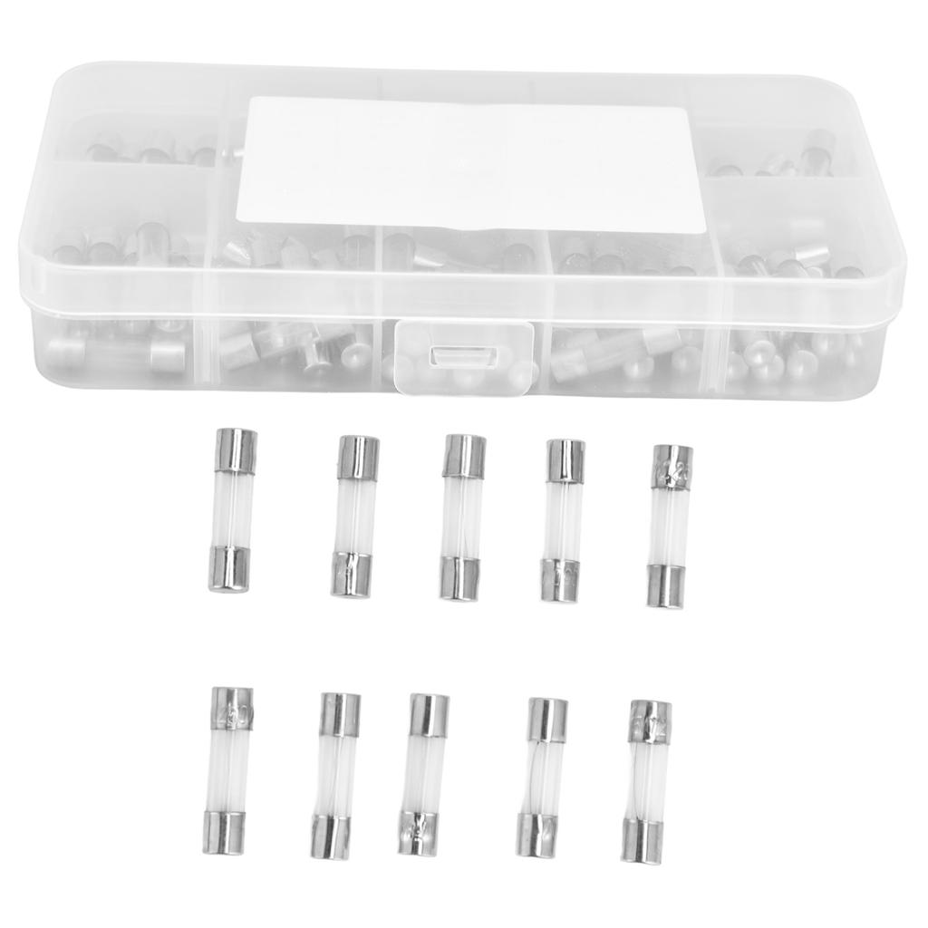 100 Stück Sicherung Schnellschmelzend Glas 0,2A 0,5A 1A 2A 3A 5A 8A 10A 15A 20A Set Kit zum Schutz