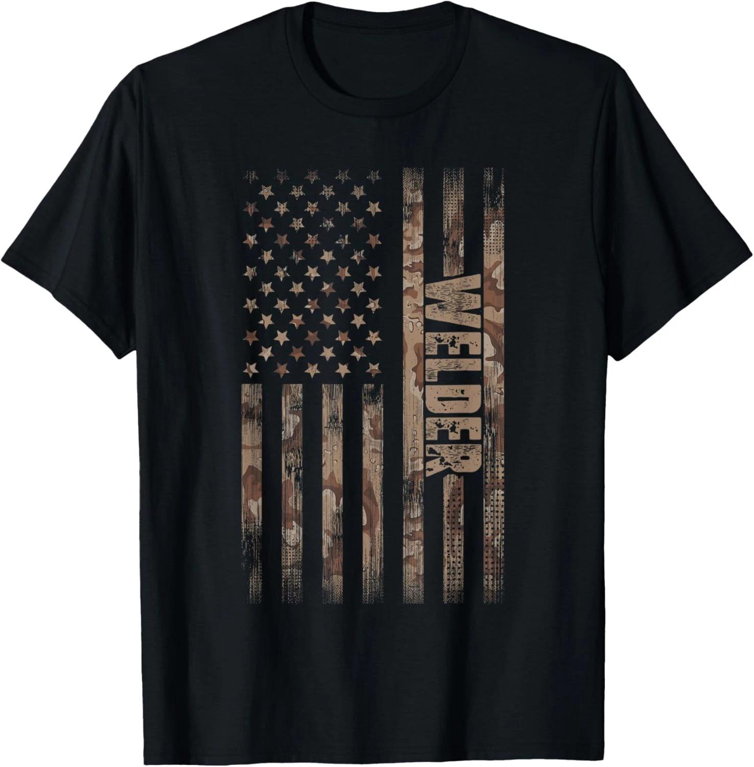 Welder American Flag Welding Gift Unisex T-Shirt 4XL