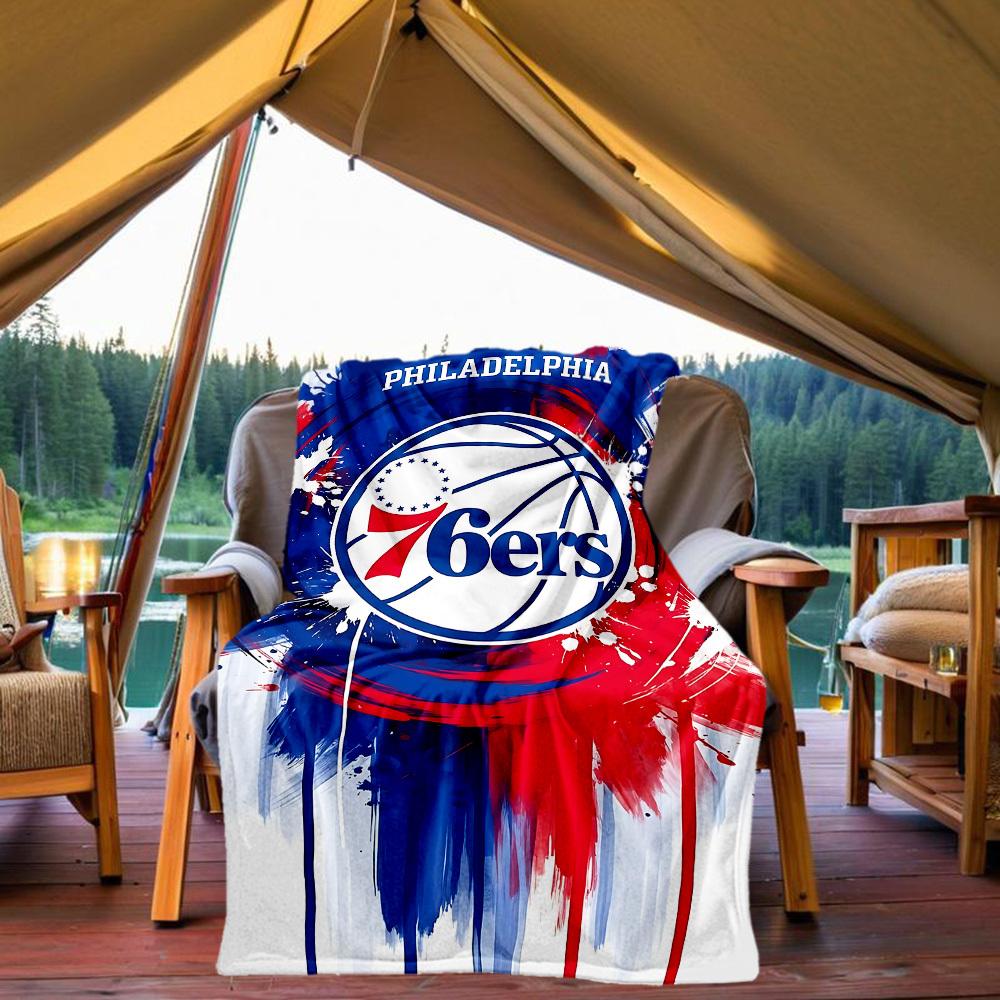 1PC Philadelphia 76ers Outdoor Blanket Lightweight Flannel, Soft & Warm, All-Season Use for Sofa, Outdoor, Camping, Living Room, Office01