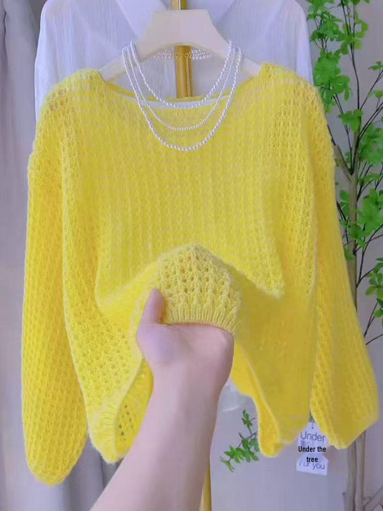 Women's Loose Knit Cardigan: Sun Protection, Long Sleeve, Stylish Korean Style for Spring/Summer