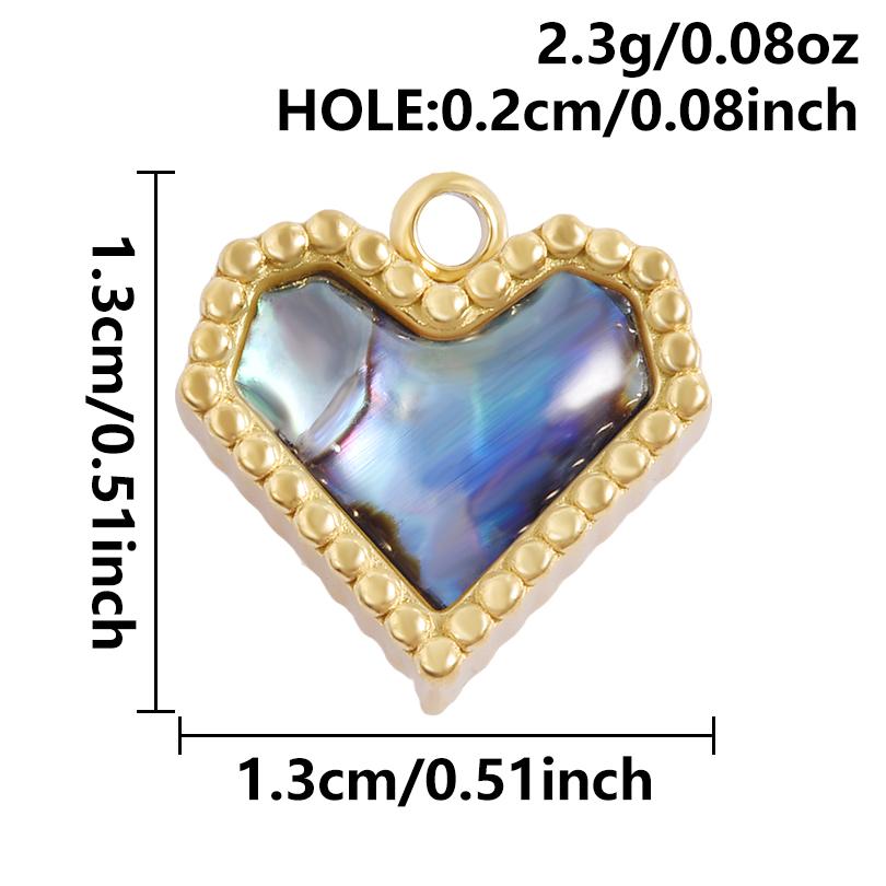 2pcs Different Shape Transparent Drip Oil Abalone Shell Charm Stainless Steel Charms For Jewelry Making Pendant DIY Accessories