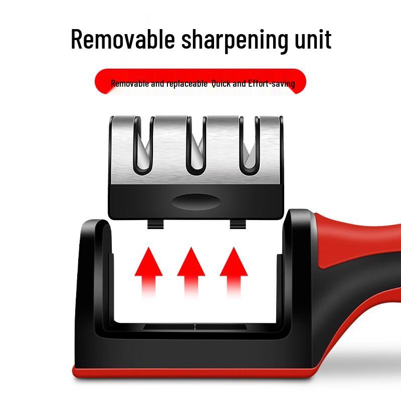 Three-Stage Kitchen Knife Sharpener: Fast, Precise, and Efficient Whetstone for Fine Grinding and Quick Edge Renewal
