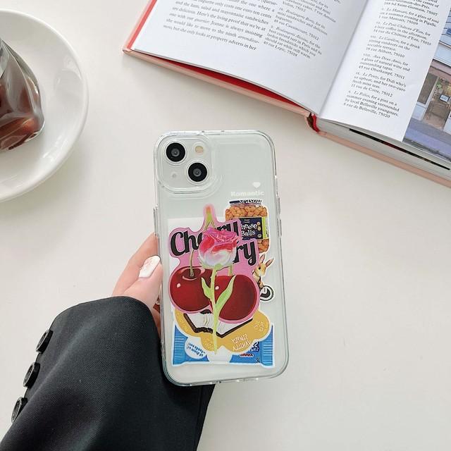 

Прекрасный чехол для телефона Ins Cherry Rabbit с рисунком кролика для Iphone X Xr 11 13 Pro Max Xsmax 12 14 Promax Plus с мультяшной этикеткой, чехол For iphone 13pro