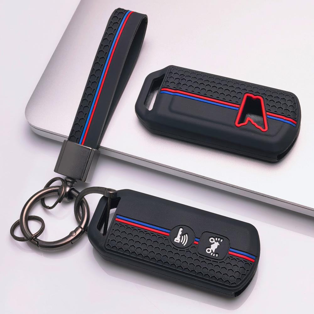 Key Shell Cover for Honda PCX150 160 ADV150 Forza125 300 Vario125 150 with Keychain Anti-Scratch Surface Shockproof Structure Soft Grip Texture