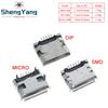 TZT 10pcs/100PCS Micro USB 5pin Female Usb Socket Flat Mouth Four Legs Socket Mini Usb Connector For TZT Electronic Component