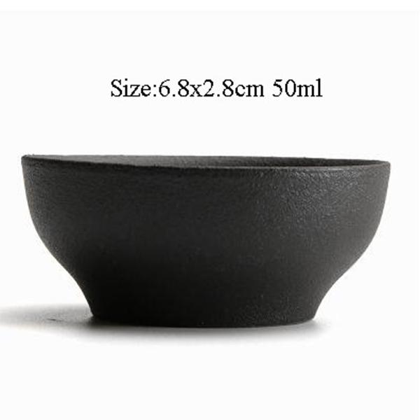 Ceramic Tea Cup Coarse Pottery Japanese Style Black Pottery Kung Fu Tea Set