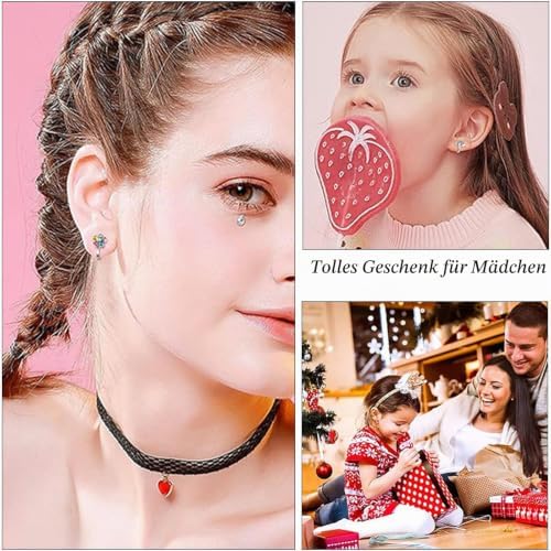 Clip On Earrings for Girls Kids Hypoallergenic Cute Ear Clips No Piercing Jewelry for Little Princess Birthday Gift Pink