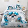 Full Size Bed Cover Set Cute Cartoon Dog Duvetcover 2pcs Pillowcase 3d Comforter Bedding Sets Twin Animals Bed Room Set No Sheet