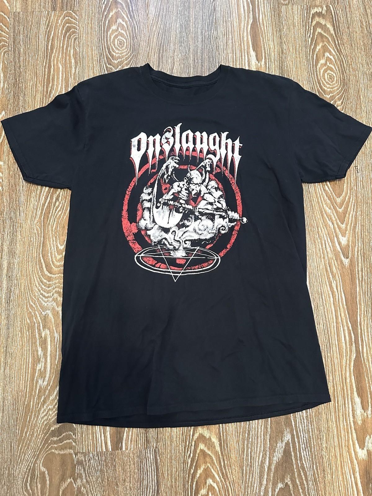 Vtg ONSLAUGHT Power From Hell Short Sleeve T-Shirt SA246 FREE SHIPPING XXXL