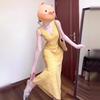 French-style Yellow Spaghetti Strap Floral Dress for Women, New Summer Petite Seaside Vacation Long Dress