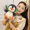 Interactive Penguin Doll Stuffed Animals Fluffy Wearing Headphones Animal Doll  Home Decor