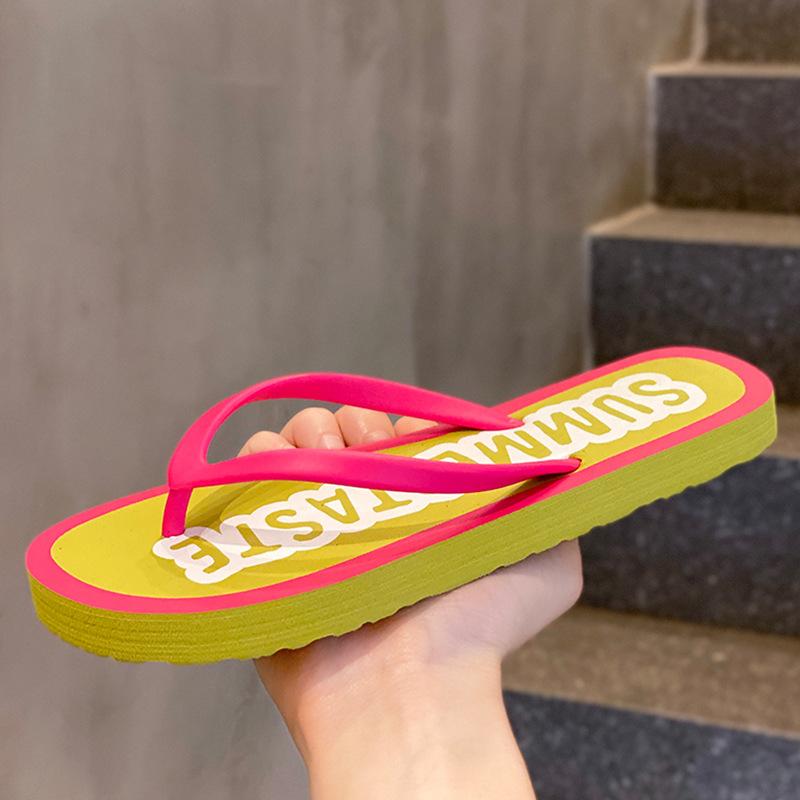 Summer Flip Flops Sandals Seaside Vacation And Leisure Slippers Non Slip Splint Girls Wear Outside The Beach