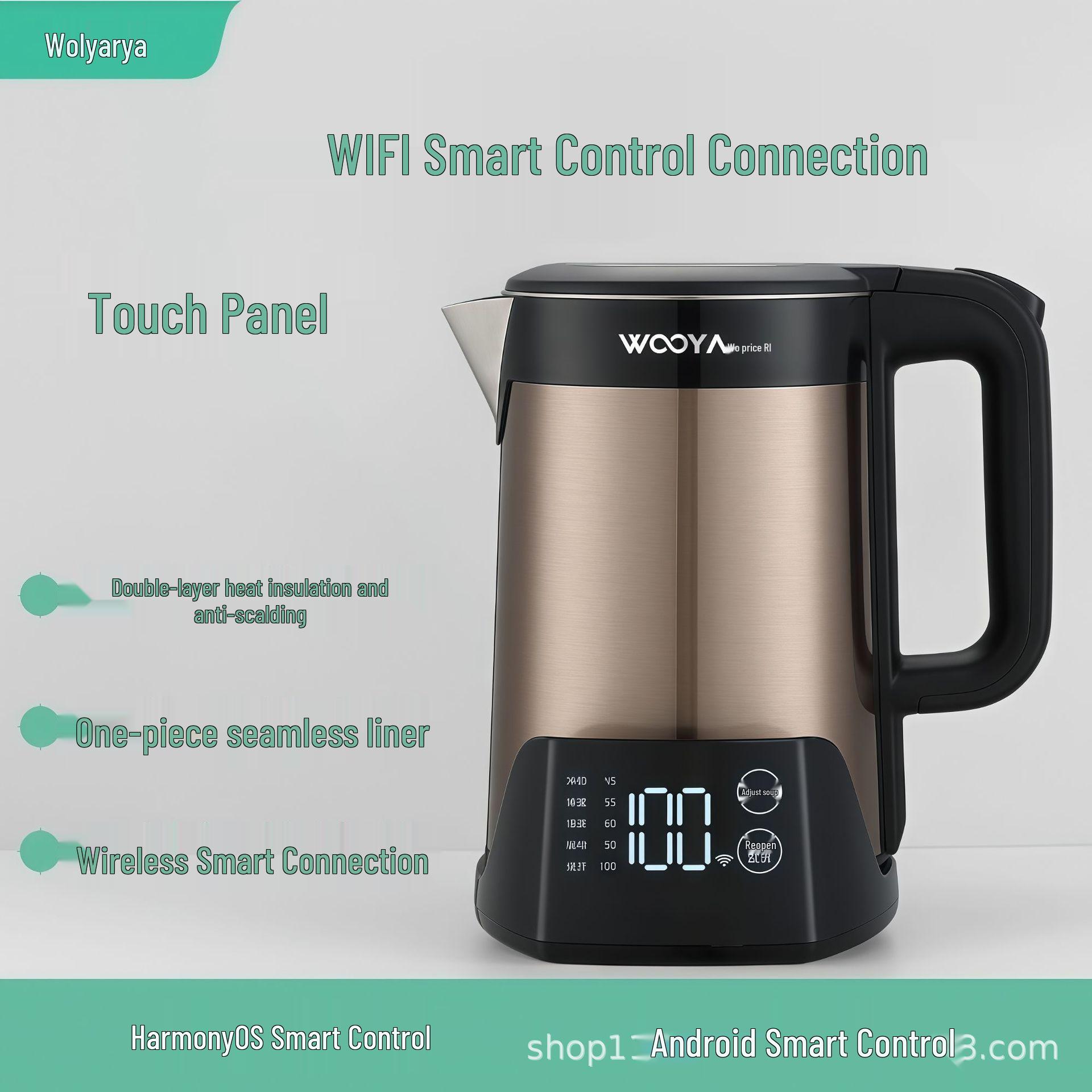 Умный электрический чайник с WiFi-управлением температурой, пищевая нержавеющая сталь 304 Over 2L