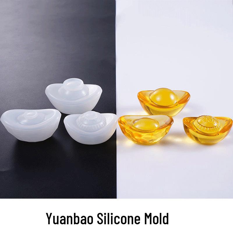 

Crystal Epoxy Silicone Mold for Yuanbao and Fu Character Cake & Chocolate Decorations Large Classic Yuanbao Silicone Mold