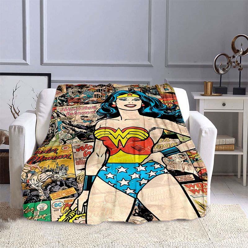 The New Wonder Woman Print Blanket Is a Warm and Comfortable Flannel Blanket, Suitable for Bedrooms, Sofas, Beds, Chairs, Picnic