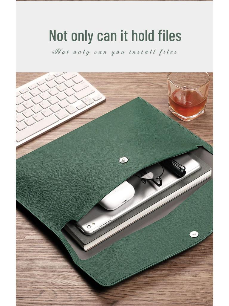 A4 Leather File Folder: Waterproof, Thickened Business Document Organizer with Snap Closure