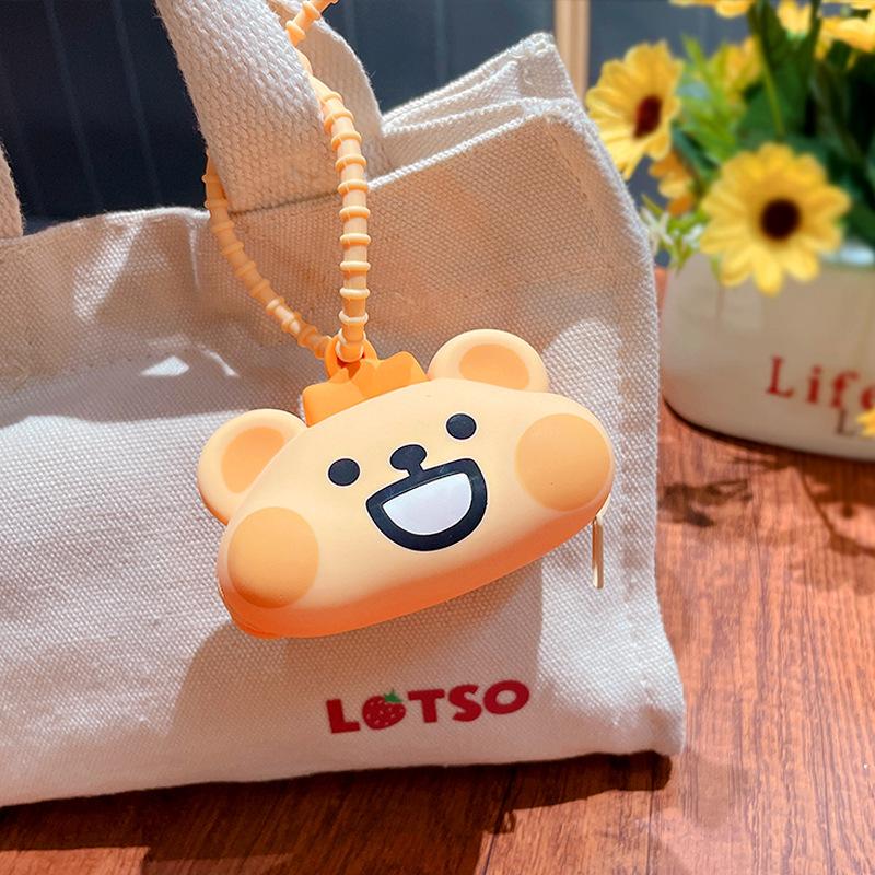Bear Bug Change Bag Keychain Earphone Storage Bag Creative Cute Mini Bag Pendant