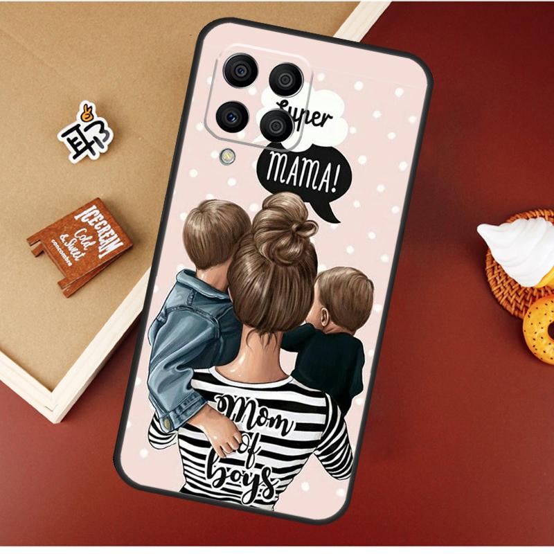 Beautiful Mother Daughter Son Case For Samsung Galaxy M51 M31 M21 M11 M16 M36 M56 M53 M12 M32 M52 M15 M35 M55 M14 M34 M54