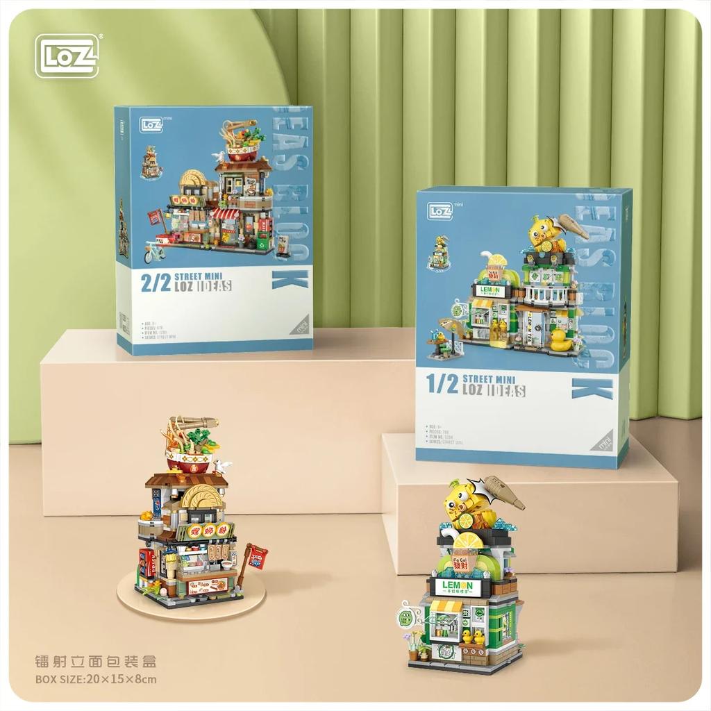 LOZ Mini Blocks Building Bricks Toys Puzzle Teens Gift Chinese Snack Bar Lemon Tea Shop Luosifen Store Home Decor 1294 1295