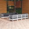 VidaXL Solid Pine Wood Garden Lounge Set 9 Pcs with Cushions Patio Furniture Outdoor Furniture Garden Furniture 3096167