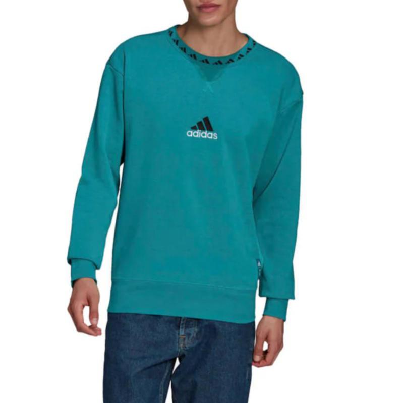 adidas Sweatshirts Men's Green Crew Neck Moderate Regular GR4255
