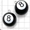 Black & White Resin Number 8 Billiard Pendant Charms for DIY Jewelry Accessories