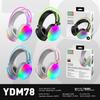 2025 YDM78 Over-Ear Bluetooth Headphones with RGB Lighting & Long Battery Life