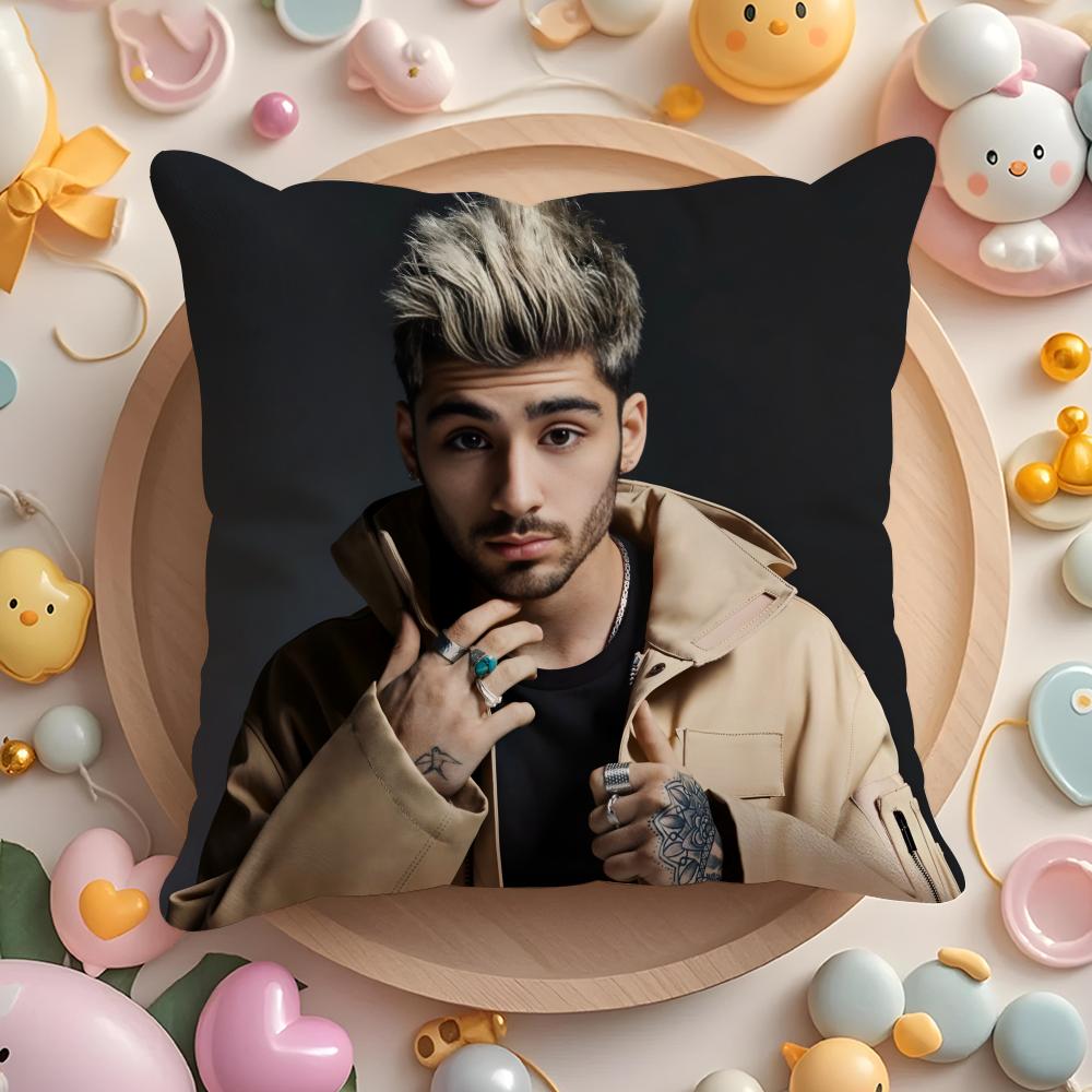 Z-Zayn M-Malik Singer Cushion Cover Plush Fabric Soft Double-Sided Printed Sofa Warm Winter Home Gift Pillow Cover