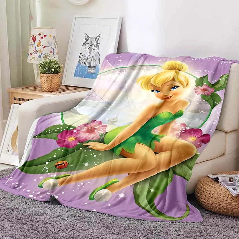 Tinkerbell Warm Soft  Blanket Fluffy Children and Adults Sofa Plush Bedspread Throw Cartoon Blanket for Sofa Bed