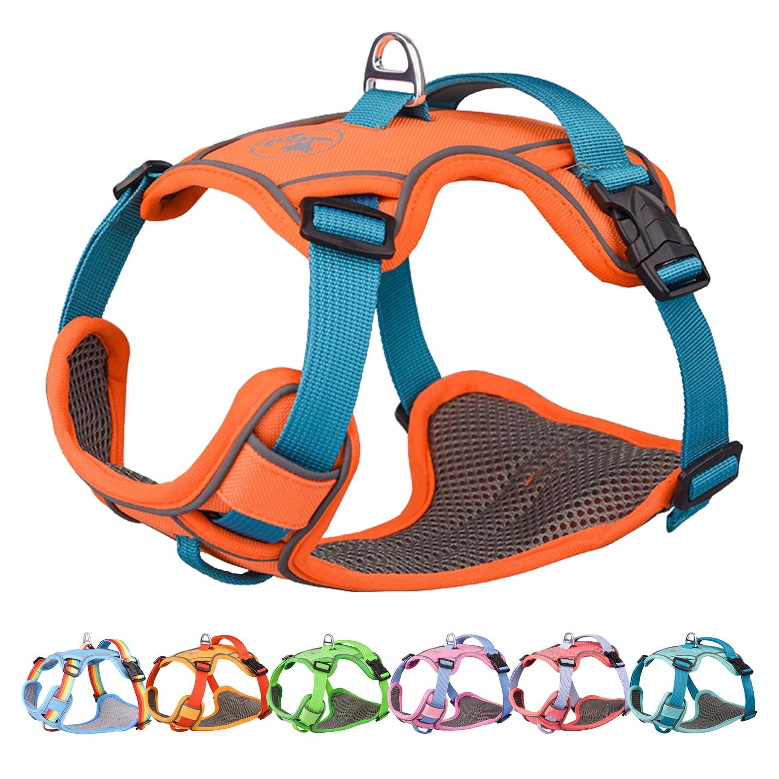 

Paipeper Dog Harness for and Large with Chest Easy to Put Stylish for Walking Small, Medium, Dogs, Pad, Anti-Pull, Reflective, Adjustable, on, оранжевый