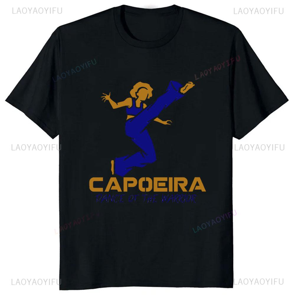 Dance of The Warrior Capoeira Printed Tshirt Brazilian Casual Fashion Streetwear Short Sleeve Man Tshirt Breathe Women Tees