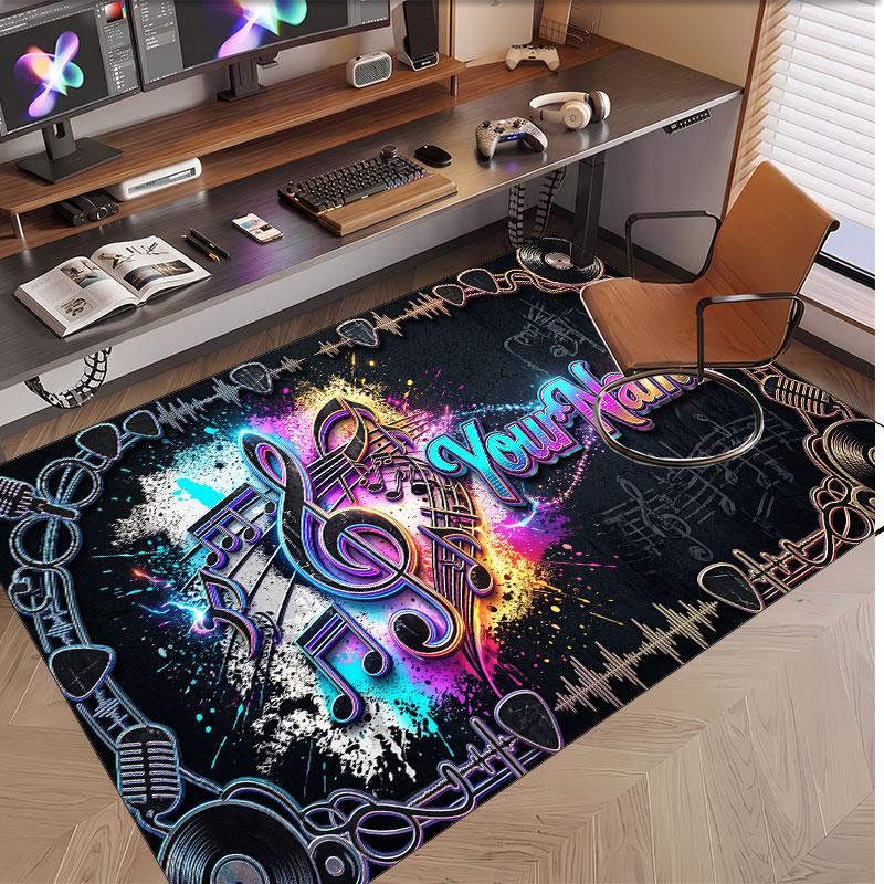 Decorative Artwork Theme Soft Crystal Velvet Rug Custom Name & Text Print Non Slip Floor Rug for Bedroom Living Room