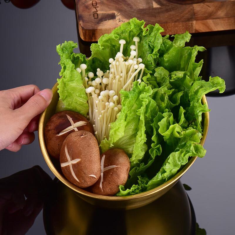 Gold Stainless Steel Slanted Salad Bowl
